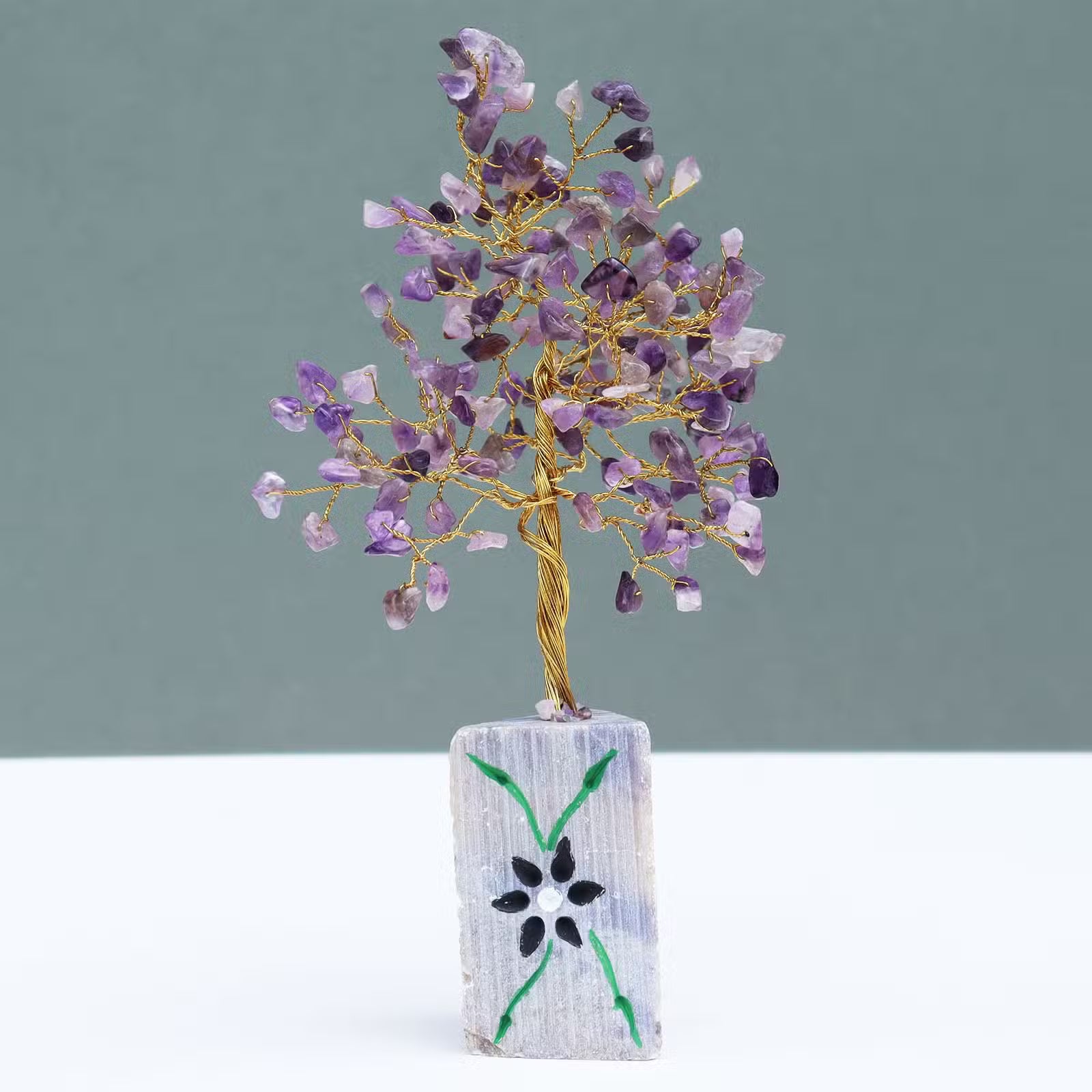 Amethyst Tree with Stone Base