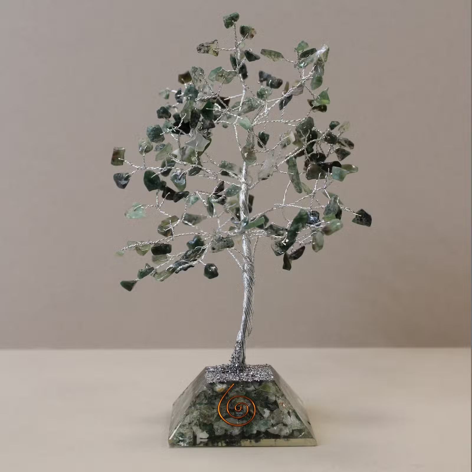 Moss Agate Tree with Organite Base