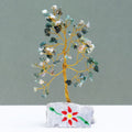 Moss Agate Tree with Stone Base