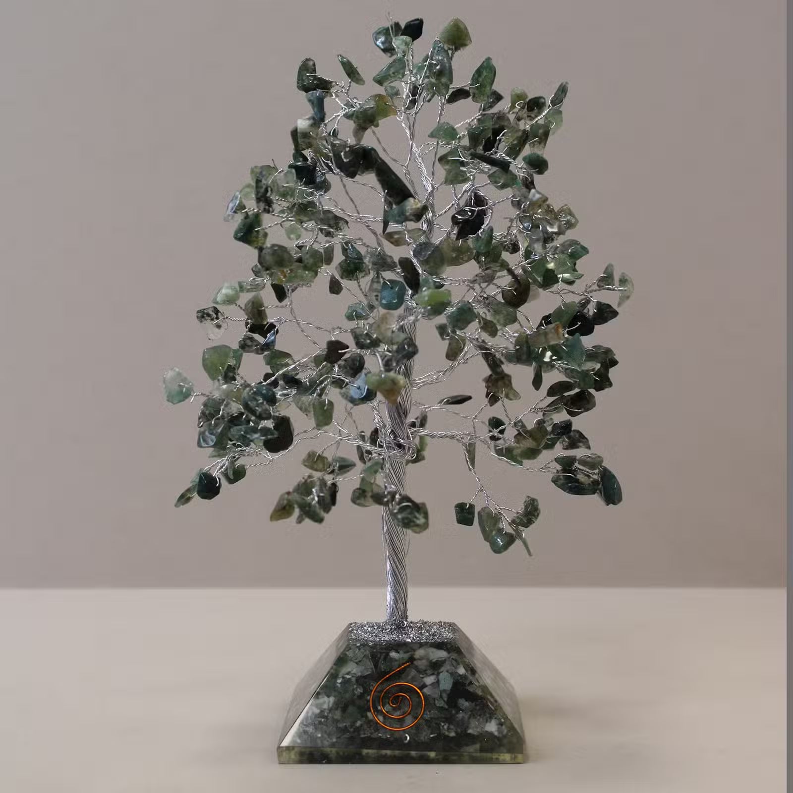 Moss Agate Tree with Organite Base
