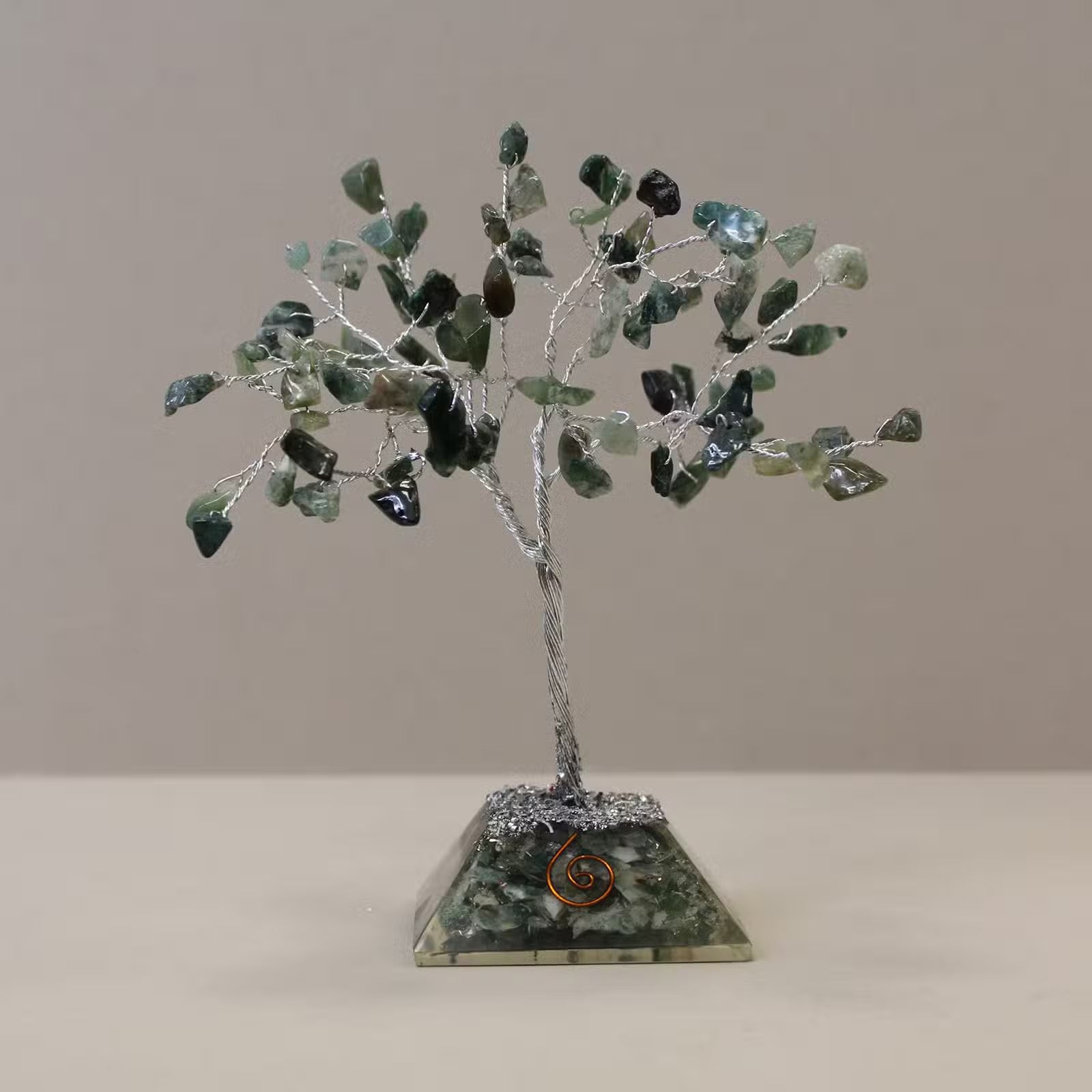 Moss Agate Tree with Organite Base
