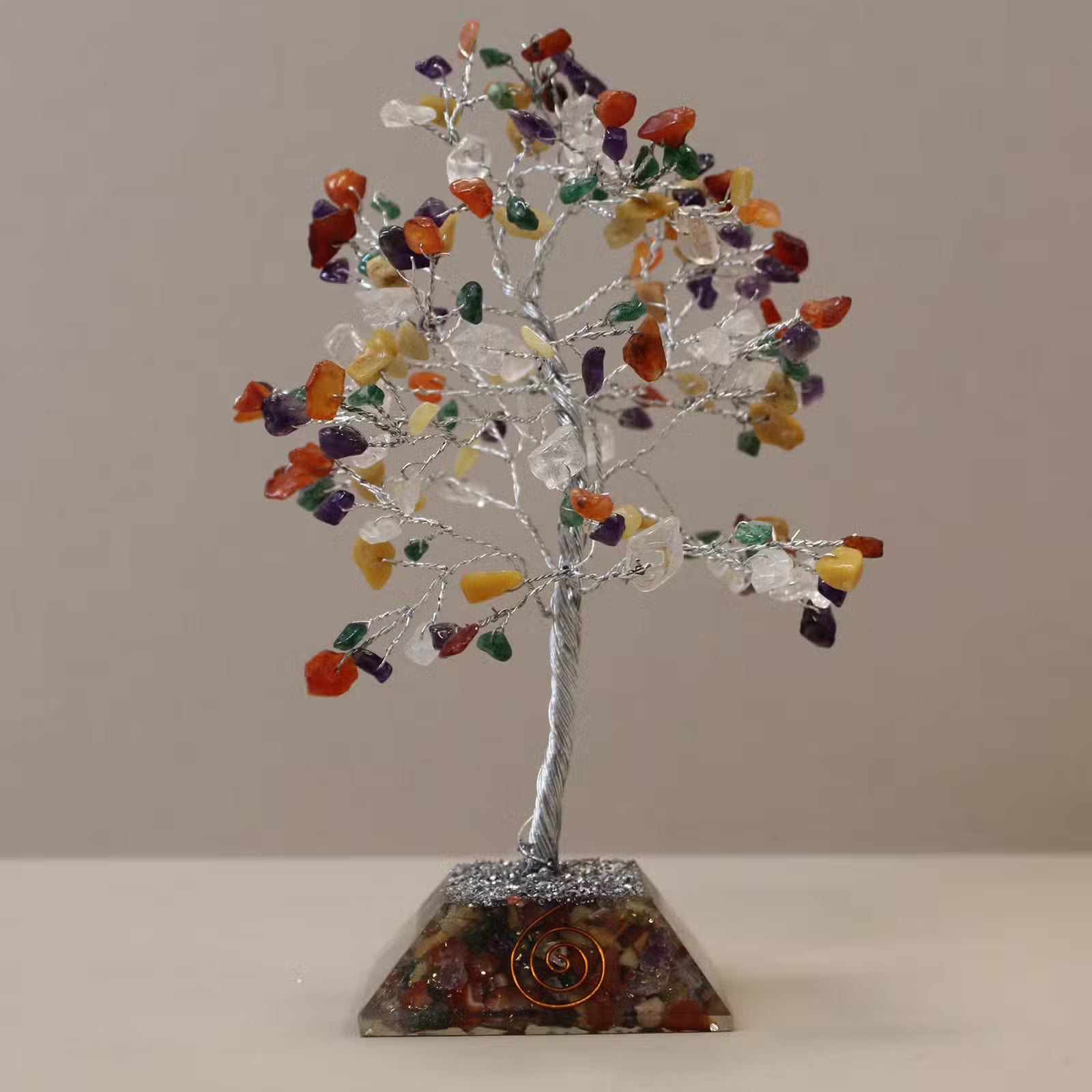 Multi Gemstone Tree with Organite Base