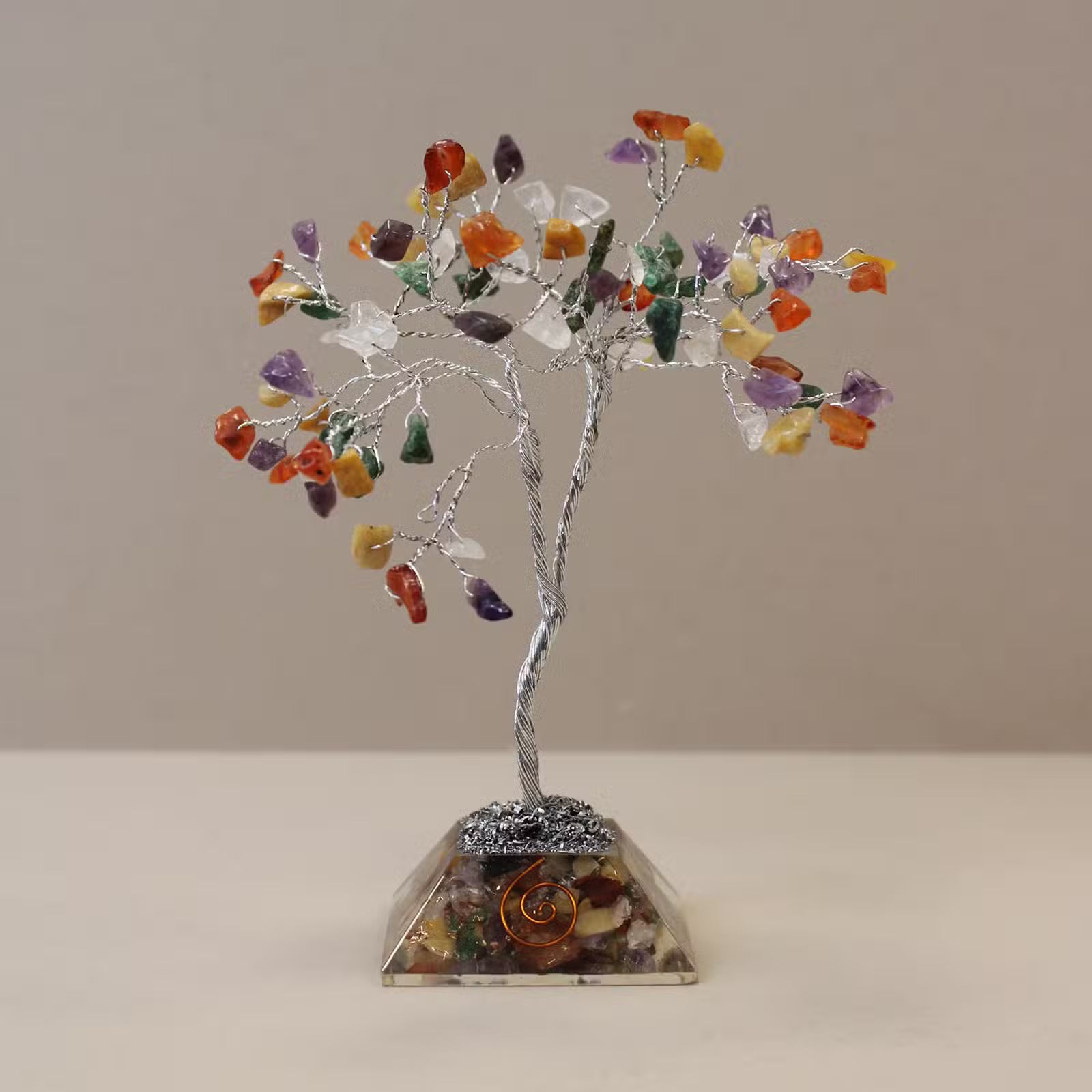 Multi Gemstone Tree with Organite Base