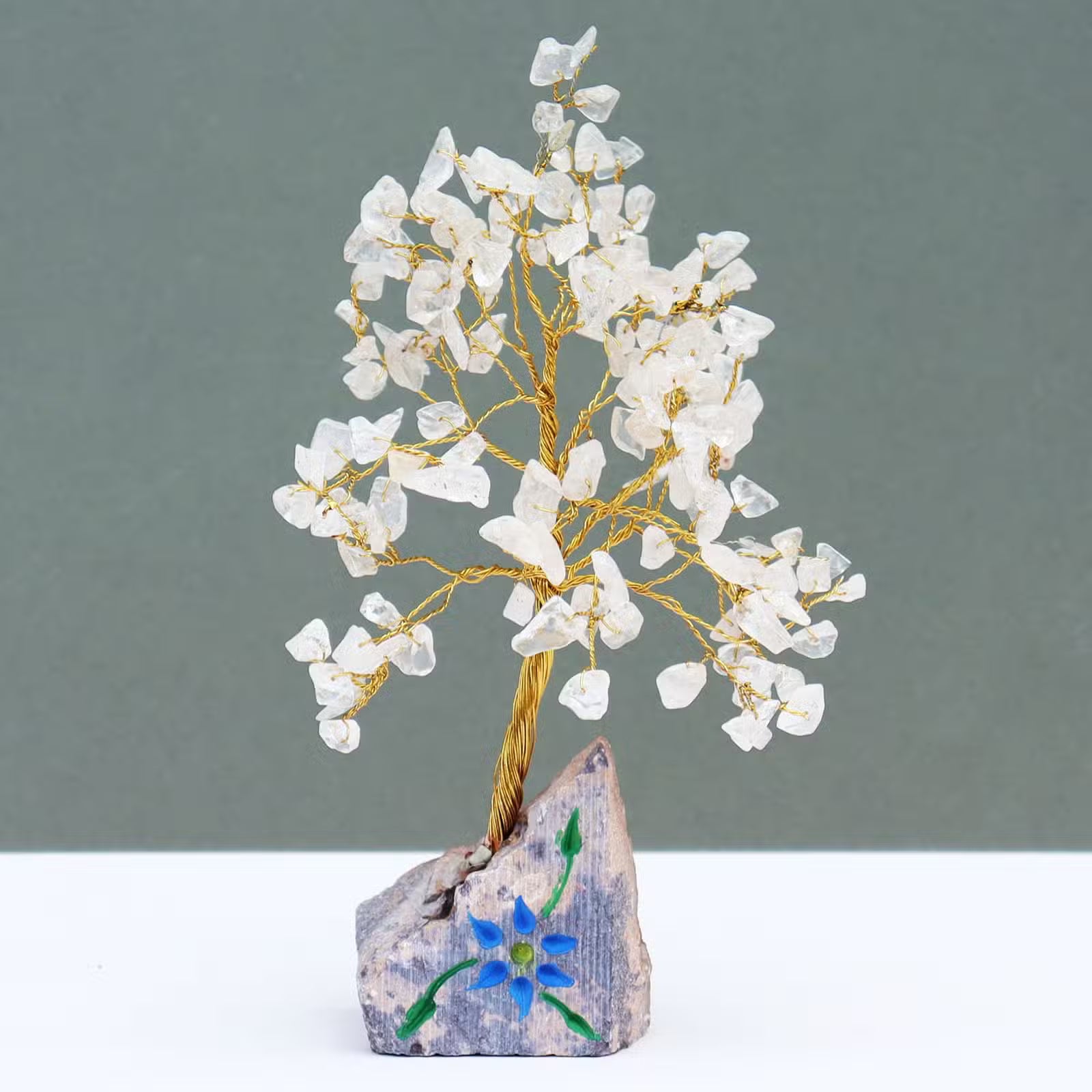 Rock Crystal Tree with Stone Base