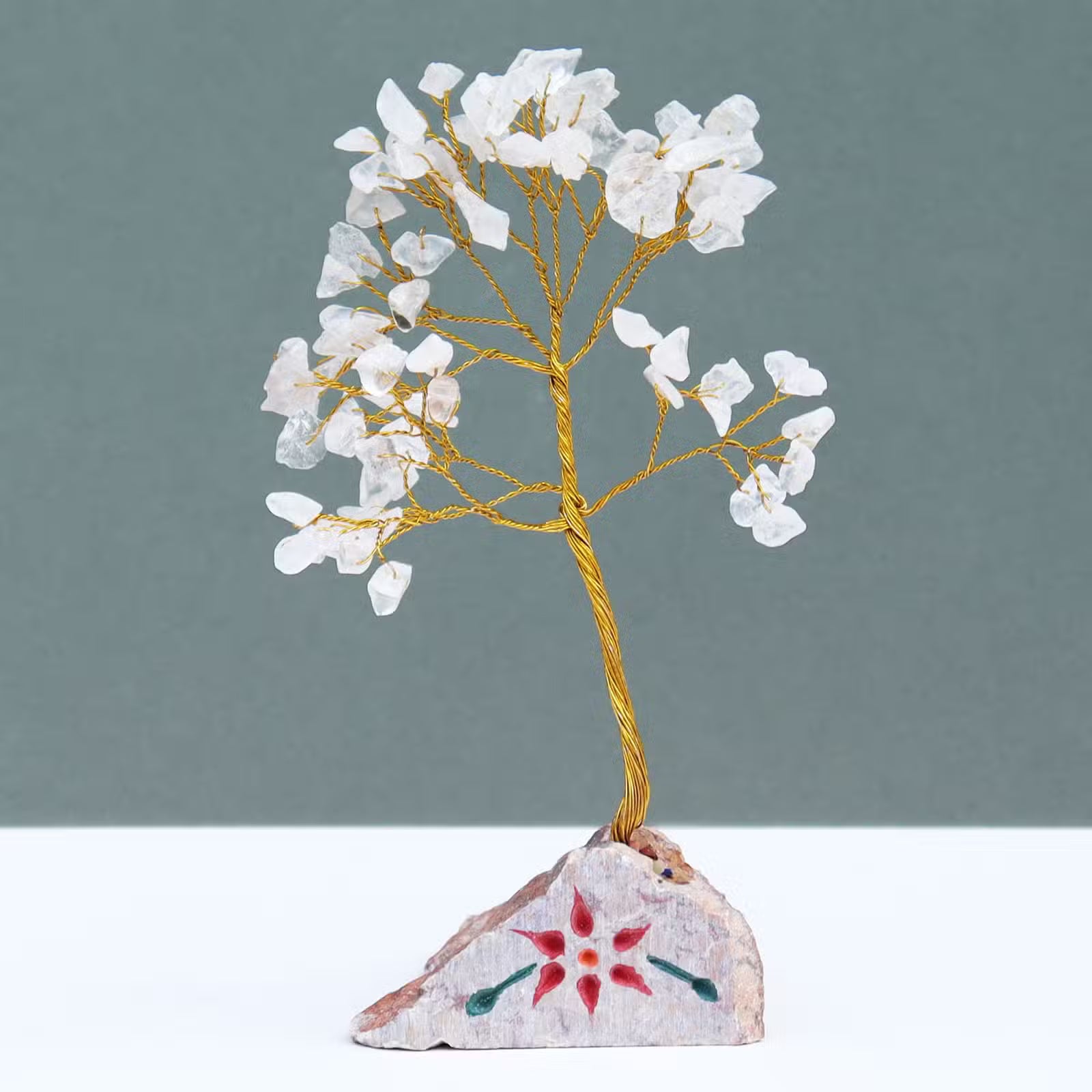 Rock Crystal Tree with Stone Base
